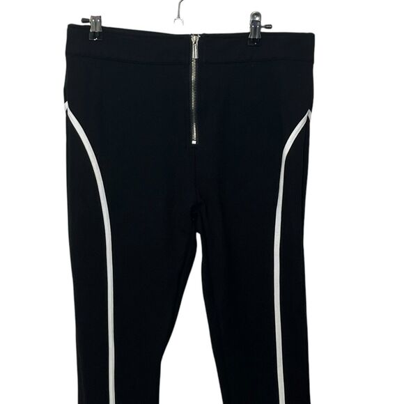 Maniere De Voir High Rise Leggings Women’s 14 Black Zip Trim Compression Inseam - Picture 3 of 12